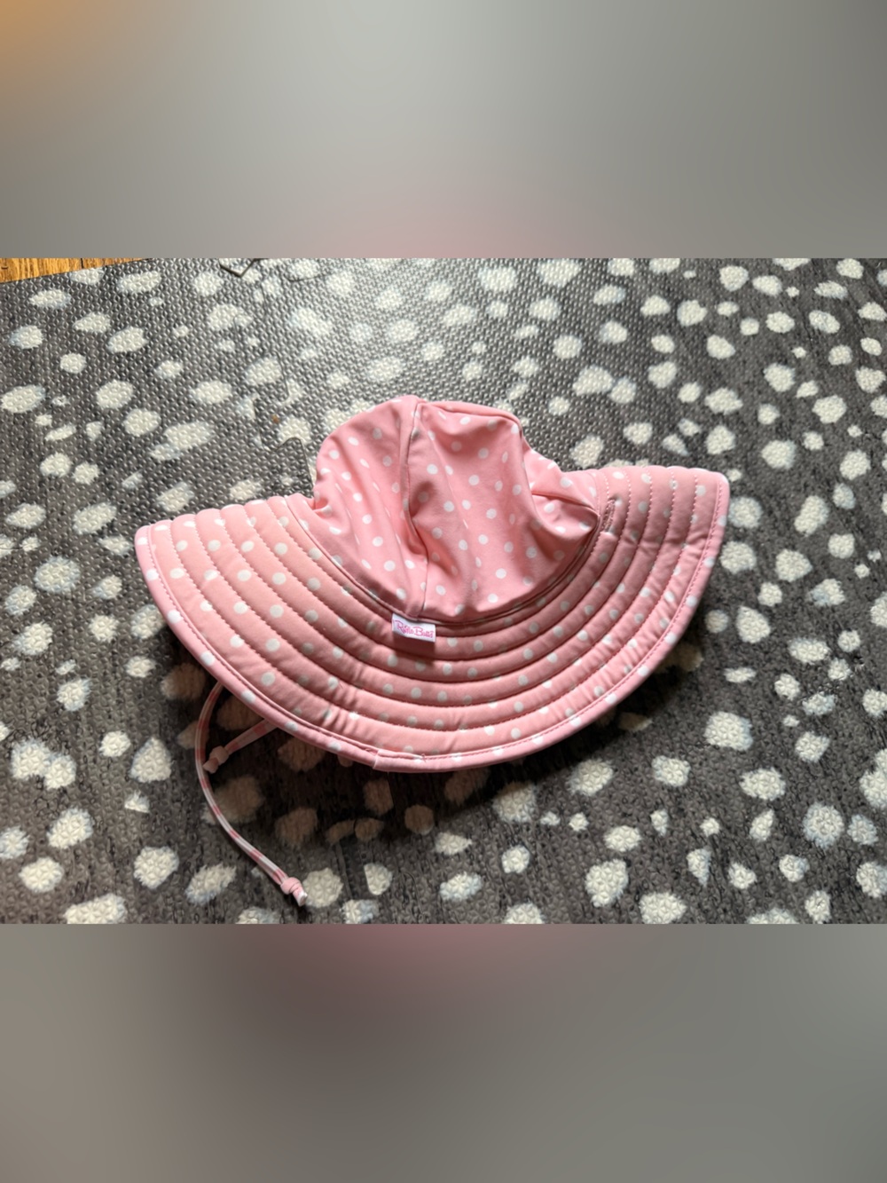 Ruffle Butts Pink and White Striped Sun Hat - Size 0-6 Months